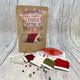 Beginners Tatting Kit with Festive Christmas Theme Thread, frivolity craft with thread, shuttle, beads and picot gauges, patterns included