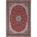 Traditional Red Mashad Turkish Area Rug Machine Made Carpet - 8'1" x 11'1"