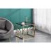 Modern Gold Plated Stainless Steel Cube Coffee Table with Tempered Blue Star Grey Glass Top