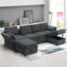 Modular Sectional Sofa, 109*54.7" Chenille Upholstered Sofa Couch, U Shaped Sofa, 6 Seat Reversible Sofa Bed with Storage Seats