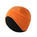 Winter Thermal Cycling Cap Under Helmet Thermal Fleece Beanie for Running Skiing Cycling Orange