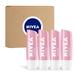 Nivea Shimmer Lip Care Moisturizing Lip Balm Stick With Shea Butter And Jojoba Oil 4 Pack Of 0.17 Oz Sticks