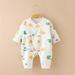 nsendm Baby Boys Girls Cartoon Animals Cotton Romper Long Sleeve Plaid Cute Jumpsuit Outfits Clothes Boys Romper Childrenscostume Yellow 0-3 Months