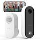 WUUK Wired Security Video Doorbell Camera with Chime On-device AI Facial Recognition Wired Smart Doorbell 2K HD Smart Doorbell Camera Sentry Mode Personalized Greeting Requires Existing Doorbell