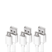 3-Pack 3FT Android Charger Cable Fast Charge USB to Micro USB Cable White 3 Pack 3FT Micro USB Cable USB Micro Cable for Samsung Charger Cord Tablet Galaxy 7 S7 S6 Edge LG Phone