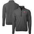 Men's Cutter & Buck Gray/Black Louisiana Ragin' Cajuns Cascade Eco Sherpa Fleece Quarter-Zip Pullover Jacket