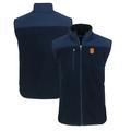 Men's Cutter & Buck Navy Syracuse Orange Big Tall Cascade Eco Sherpa Fleece Full-Zip Vest