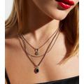 3 Pack Silver Gem and Chain Necklaces New Look