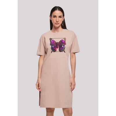 Shirtkleid F4NT4STIC "Pink", Damen, Gr. XXL, rosa (duskrose), Obermaterial: 100% Baumwolle, casual, oversize, Rundhals, Kurzarm ohne Bündchen, Kleider, Print Image