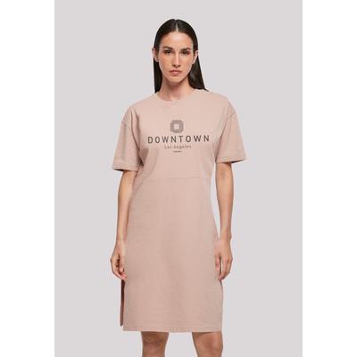 Shirtkleid F4NT4STIC "Downtown LA", Damen, Gr. 5XL, rosa (duskrose), Obermaterial: 100% Baumwolle, casual, oversize, Rundhals, Kurzarm ohne Bündchen, Kleider, Print Image
