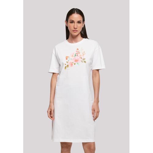 „Shirtkleid F4NT4STIC „“Blumen““ Gr. 4XL, weiß Damen Kleider Freizeitkleider Print“