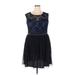 Mystic Cocktail Dress - A-Line Crew Neck Sleeveless: Black Dresses - Women's Size Medium