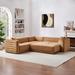 Brown Sectional - Wade Logan® Brihanna 4 - Piece Upholstered Sectional Upholstery/Velvet, Solid Wood | 27.6 H x 104.7 W x 104.7 D in | Wayfair