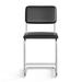 AllModern Walsh Vegan Leather Bar & Counter Stool Upholstered/Leather/Metal/Faux leather in Gray/Black | 37 H x 19 W x 19.5 D in | Wayfair