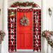 The Holiday Aisle® Christmas Porch Sign Merry Christmas Banner Hanging Sign (3 Pack) in Red | 71 H x 11.8 W in | Wayfair