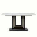 Ivy Bronx Dining Table Wood/Glass in Black/Brown/White | 30 H x 63 W x 35.4 D in | Wayfair A41B94B868A64BEE86EE96043F8F30BB
