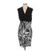 db established 1962 Casual Dress - Sheath V Neck Sleeveless: Black Print Dresses - Women's Size 2