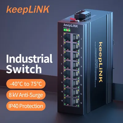 KeepLink Commutateur Industrial16-Port Gigabit 100/1000 régule le BS Commutateur réseau Ethernet