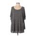Suzanne Betro Short Sleeve Top Gray Tops - Women's Size Large