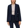 Kurzblazer S.OLIVER BLACK LABEL, Damen, Gr. 40, blau, Web, Obermaterial: 47% Polyester, 47% Viskose, 6% Elasthan, unifarben, casual, regular fit hüftlang, V-Ausschnitt, Langarm, Blazer, mit Stretch und 1-Knopf-Verschluss