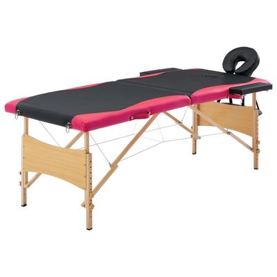 vidaXL Foldable Massage Table 2 Zones Wood