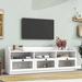 TV Stand with Acrylic Board Door Chic Elegant Media Console for TVs Up to 65" Ample Storage Space TV Cabinet