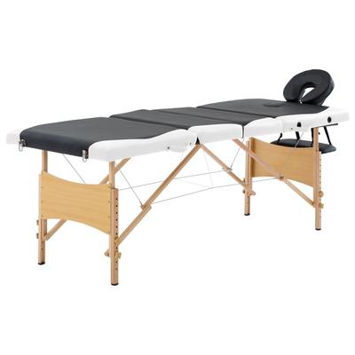 vidaXL Foldable Massage Table 4 Zones Wood