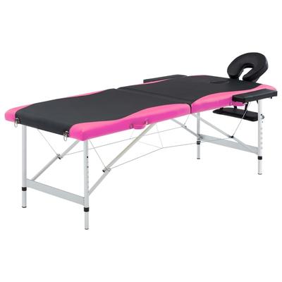 vidaXL Foldable Massage Table 2 Zones Aluminum