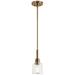 Kichler Aivian 5.3" Wide Clear Glass and Weathered Brass Mini Pendant