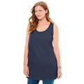Plus Size Women's Perfect Sleeveless Shirred U-Neck Tunic by Woman Within in Navy (Size 42/44)