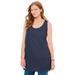Plus Size Women's Perfect Sleeveless Shirred U-Neck Tunic by Woman Within in Navy (Size 42/44)