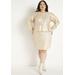 Plus Size Women's Coated Sweater Skirt by ELOQUII in Gilded Beige (Size 14/16)