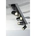 CGC Lighting Black Indoor Ceiling Wall Spots LED GU10 Spotlight Light Bar Four Adjustable Heads (Black, Four Spot Bar)