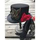 PONNYC Retro Women Handmade Steampunk Top Hat With Metal Gear and Flower Stage Magic Hat Cosplay Hat Size 57CM