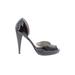 Anne Klein Heels: Slip On Stilleto Cocktail Party Black Solid Shoes - Women's Size 8 1/2 - Peep Toe