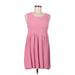 Max Studio Casual Dress - Mini Scoop Neck Sleeveless: Pink Print Dresses - Women's Size Medium