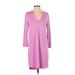 Southern Tide Casual Dress - Shift V Neck 3/4 sleeves: Pink Print Dresses - New - Women's Size X-Small