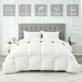 Alwyn Home 750 FP All-Season Feather Down Comforter Cover Warm Weather Bed Quilt () Down & Feather Blend/Goose Down in White | Wayfair