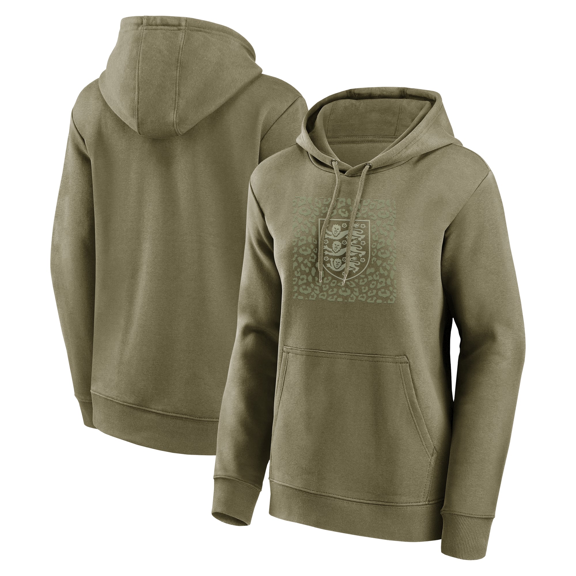England Luxe Leopard Graphic Hoodie – Khaki – Damen