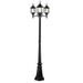 Alcott Hill® Bianchina Black Aluminum 3-Light 85.43" H Hardwired Lamp Post (Full) Aluminium/Metal in Black/Gray | Wayfair