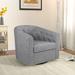 Accent Chair - Red Barrel Studio® 28" Wide Modern Wide Soft Linen Arm Accent Chair w/ Swivel Linen in Gray | 27.38 H x 28 W x 27.58 D in | Wayfair