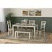 Red Barrel Studio® Plagido Cream/White Dining Table Set w/ Four Chairs Wood in Brown | 30 H x 60 W x 36 D in | Wayfair