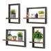 Latitude Run® 4 Piece Wood in Black | 10.5 H x 14.9 W x 4.7 D in | Wayfair 78877C7DB6974D8086FEB45E7FDE4A92