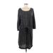 Ann Taylor LOFT Casual Dress - DropWaist Boatneck 3/4 sleeves: Gray Dresses - Women's Size Medium