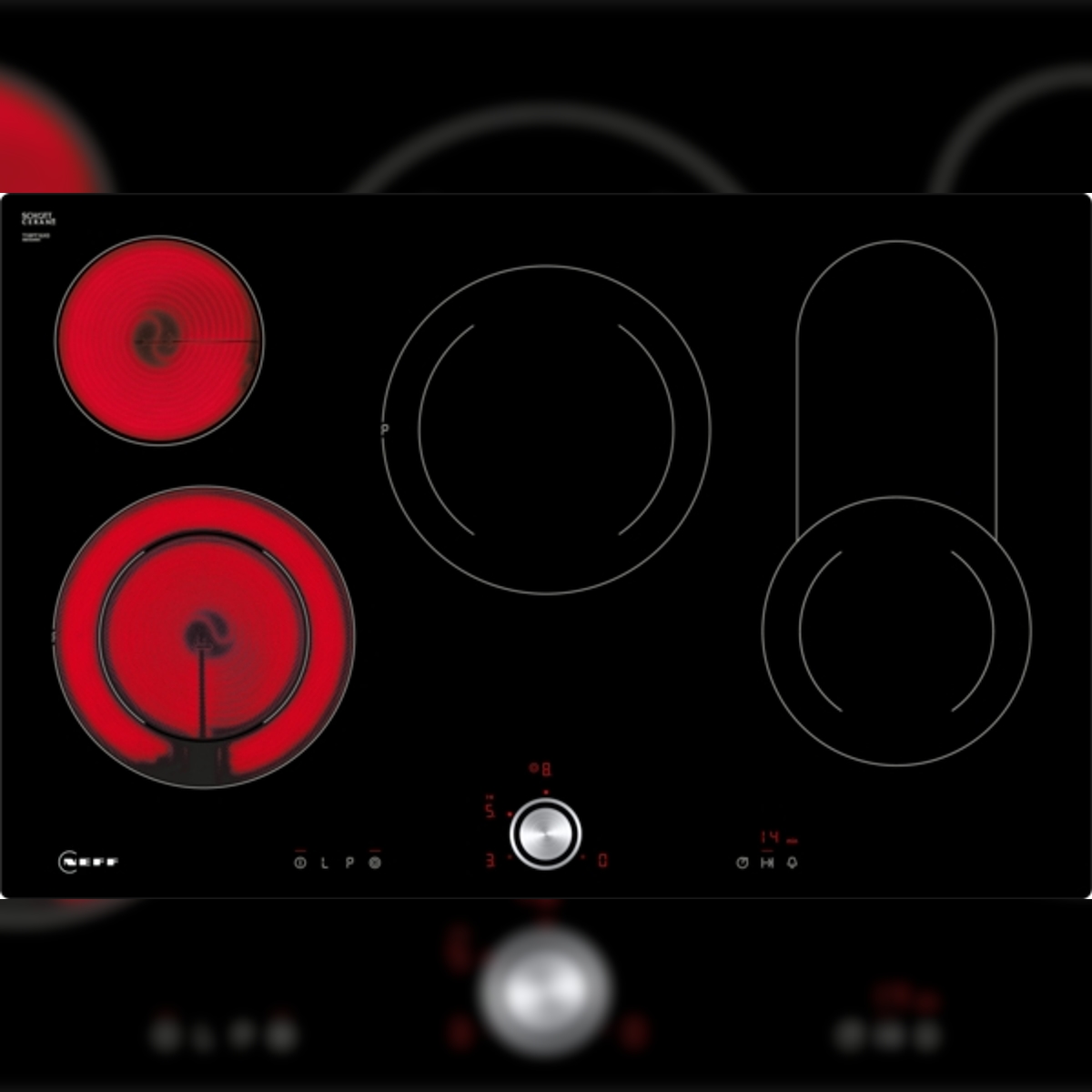 Neff N 70 T18PT16X0 Elektrokochfeld, 80 cm, Schwarz, flächenbündig (integriert) Image