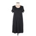 Madewell Casual Dress - Shift Scoop Neck Short sleeves: Gray Print Dresses - Women's Size Medium