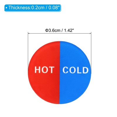 Self Stick Hot/Cold Water Label, Round Shape Signs Left Red/Right Blue - Red/Blue