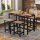5-Piece Kitchen & Dining Counter Height Furniture, Industrial Style Table and 4 Stools, Kitchen-and-Dining-Room-Sets