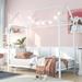 Kids House Bed Frame Twin Size Metal Platform Bed Height Adjustable Floor Bed for Girls Boys Bedroom No Box Spring Needed