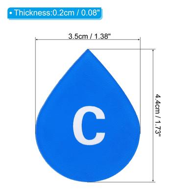 Self Stick C/H Water Label, Drop Shape Hot/Cold Signs Red/Blue